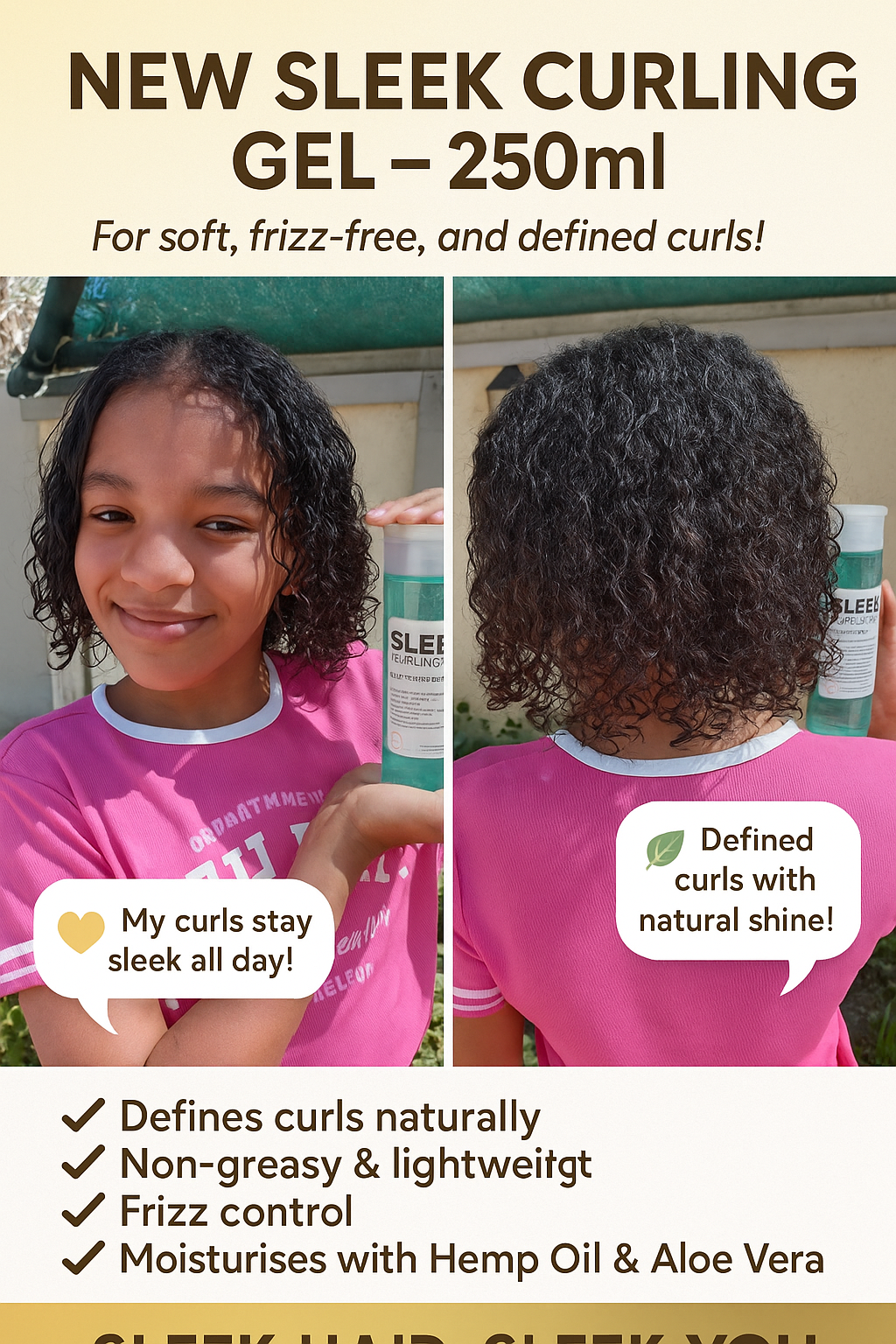 Sleek Curling Gel Reseller Combo – 5L + 20 x 250ml Bottles & Labels | Wholesale Haircare