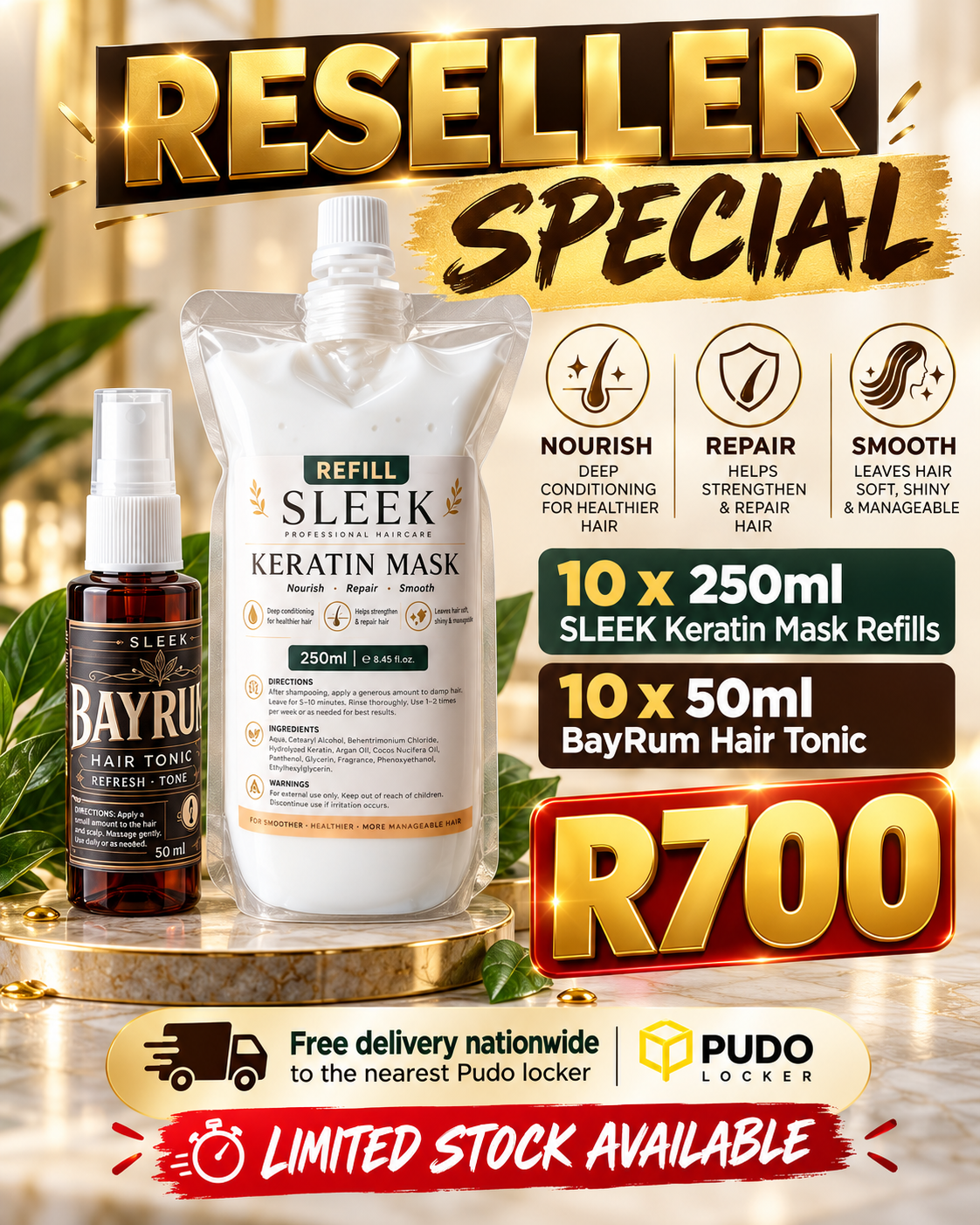 SLEEK Hair Care Reseller Starter Pack – 20 Products | R700