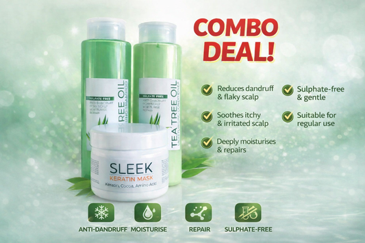 ALOE SHAMPOO AND CONDITIONER + SLEEK KERATIN MASK