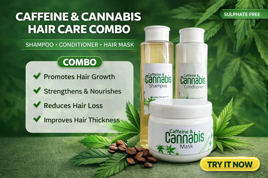 CAFFEINE & CANNABIS SHAMPOO &CONDITIONER  +CAFFEINE AND CANNABIS MASK