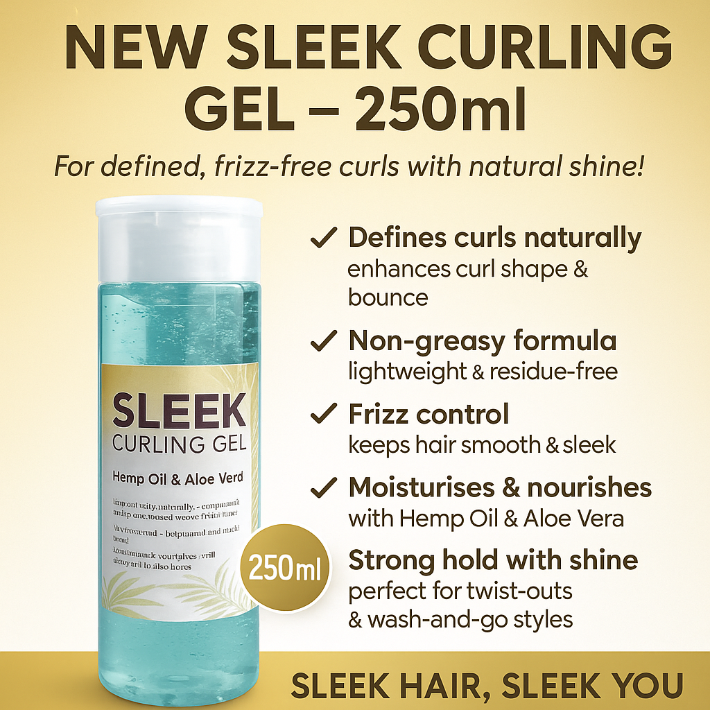 Sleek Curling Gel Reseller Combo – 5L + 20 x 250ml Bottles & Labels | Wholesale Haircare