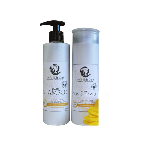 Silver Shampoo and Conditioner Set: Enhance Shine and Brightness for Gray and Silver Hair.